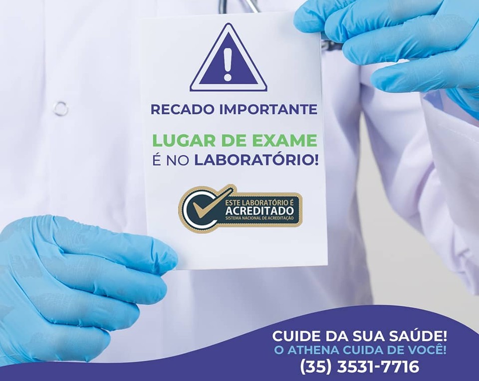 Lugar de exame é no laboratório!